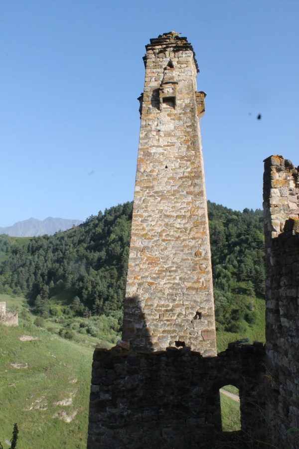 Историко-архитектурный комплекс «Пялинг» состоит из нижнего Пялинга и верхнего Пялинга. Название свое получил от речки, в долине которой он расположен.

Нижний Пялинг - мощный замковый комплекс на выступе скалы у левого берега речки,  включает в себя полу-руинированные боевую и 7 жилых башен с хозяйственными пристройками, с оборонительной стеной по наружному периметру, а внутри со сложной системой проходов с бойницами.

Верхний Пялинг – крупный историко-архитектурный комплекс, расположен, также как и нижний Пялинг, под хребтом Цорей – Лоам в 1,3 км северо-восточнее Тиш-Евли. Здесь сравнительно хорошо сохранились 4 боевые и полуразрушенные 16 жилых башен с хозяйственными и оборонительными пристройками, объединенные оборонительными стенами в мощный замковый комплекс, где каждая боевая башня в отдельном замковом комплексе. 

На горном склоне расположены три полуразрушенные коллективные  склеповые могильники размерами 2,5 х 3,7м, заглубленные в горный склон. Все три склепа сложены аккуратно на известковом растворе.

На северо-восточной окраине верхнего Пялинга, на массивной скале стоит полуразрушенное святилище высотой 1,5м. По преданию это столпообразное святилище выло построено на том месте, где молнией был убит человек. А севернее Верхнего Пялинга есть культовое место, посвященное языческому божеству «Елта».

Является объектом культурного наследия регионального значения, находится в границах территории Джейрахско-Ассинского музея-заповедника и подлежит государственной охране.