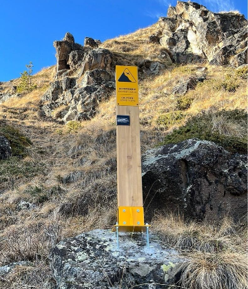 Знак «Осторожно! Крутой склон»