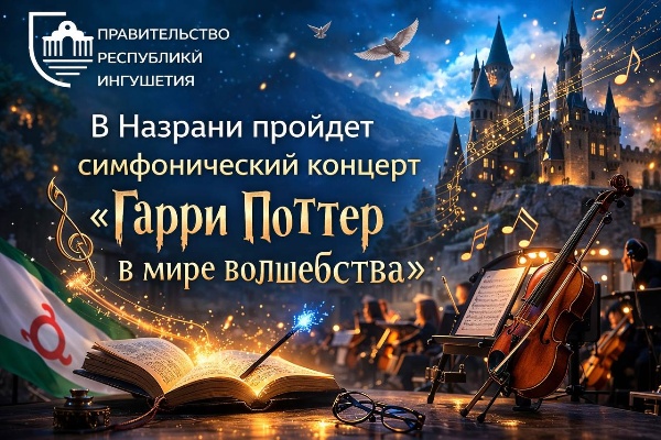 В Назрани пройдет симфонический концерт «Гарри Поттер в мире волшебства».

2 апреля в 14:30 на сцене ТЮЗа зрителей ждет обновленная программа, посвященная музыке из знаменитой истории о Гарри Поттере.

 В программу вошли популярные композиции. Концерт прозвучит в исполнении полного состава симфонического оркестра, что позволит по-новому раскрыть атмосферу любимой вселенной.

Организаторы обещают зрителям яркое музыкальное путешествие и полное погружение в сказочную атмосферу.
