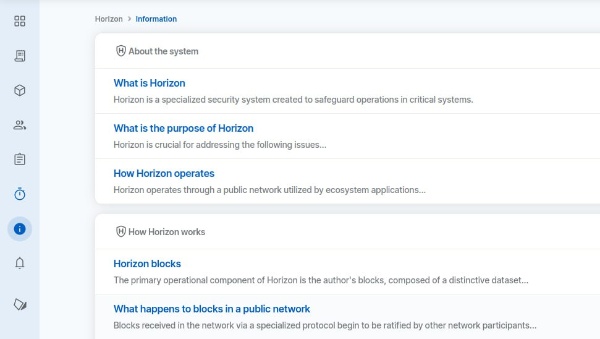 Открыт раздел Информация на сайте монитора операций системы Горизонт - ankhorizon.com. Раздел будет пополняться описаниями и документацией.