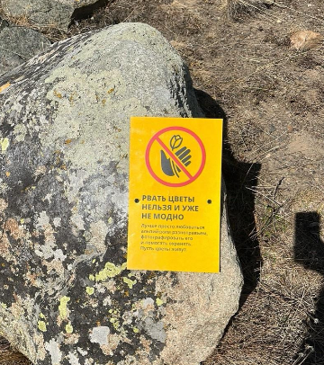 Знак «Не рвать горные цветы»